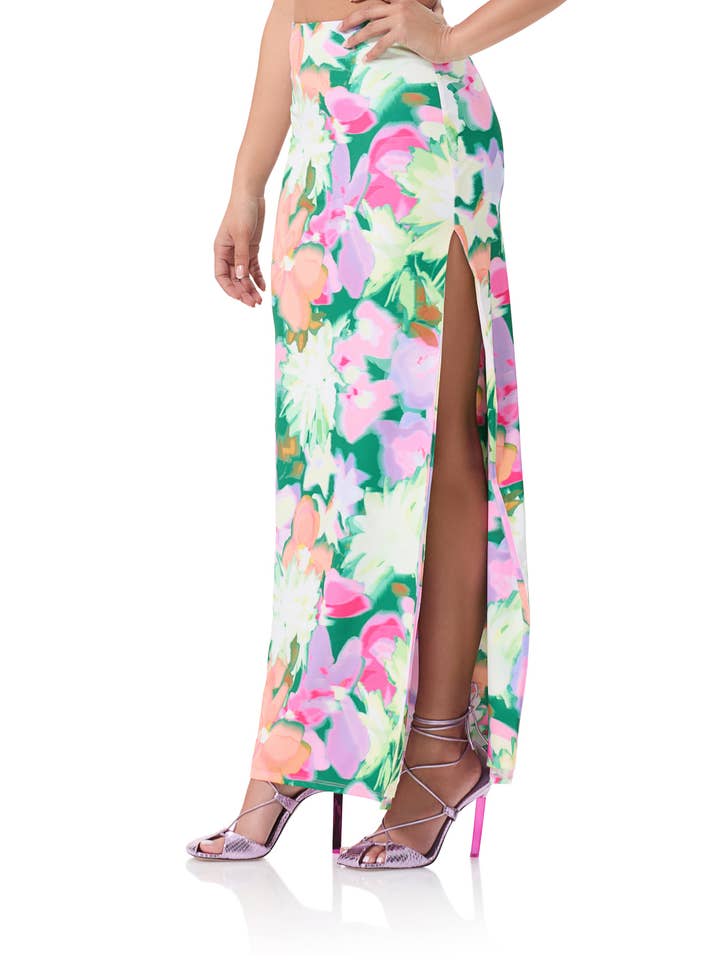 スカート Burmula : 24SS / SIDE PLEATS MAXI SKIRT (2COLORS) Maxi Skirts for Women 2025 Solid Color High Waist Pleated