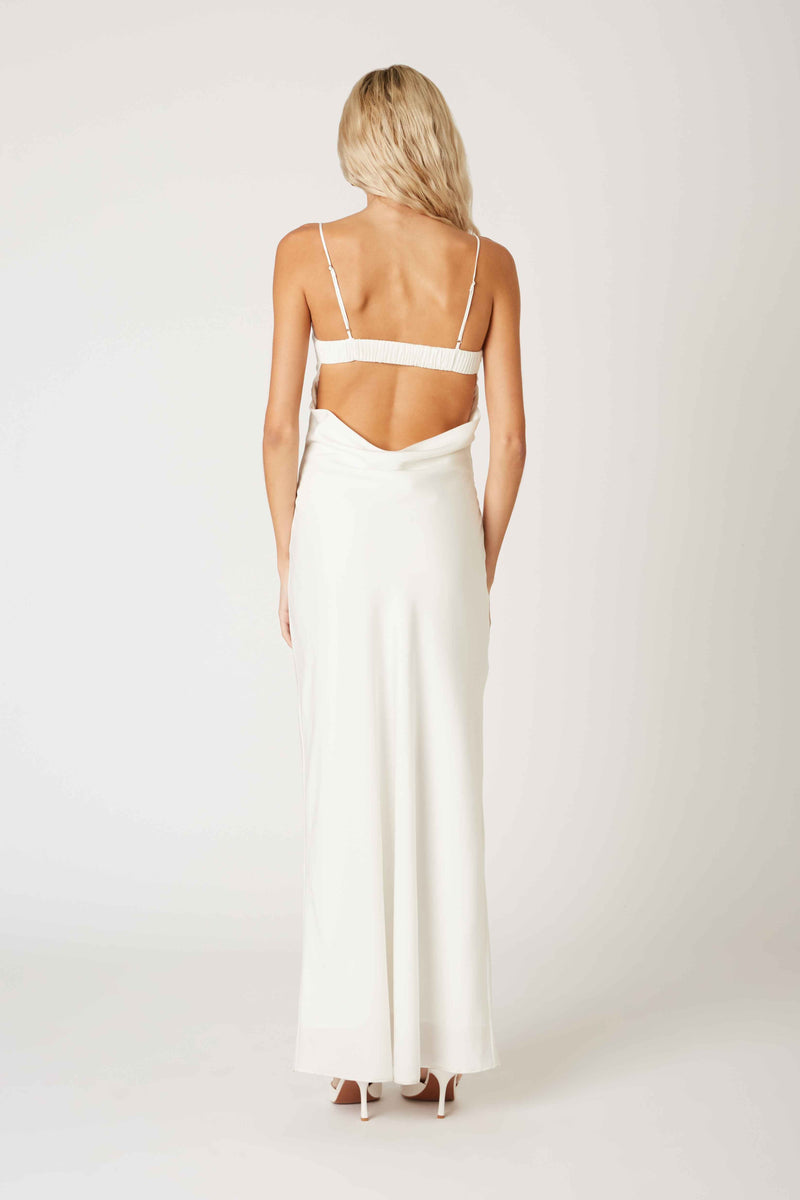 Hannah Milkmaid Slip Maxi Dress - White
