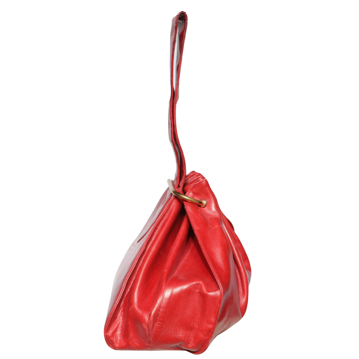 Vintage 1960s Koret Red Leather Trapezoid Pouch Bag