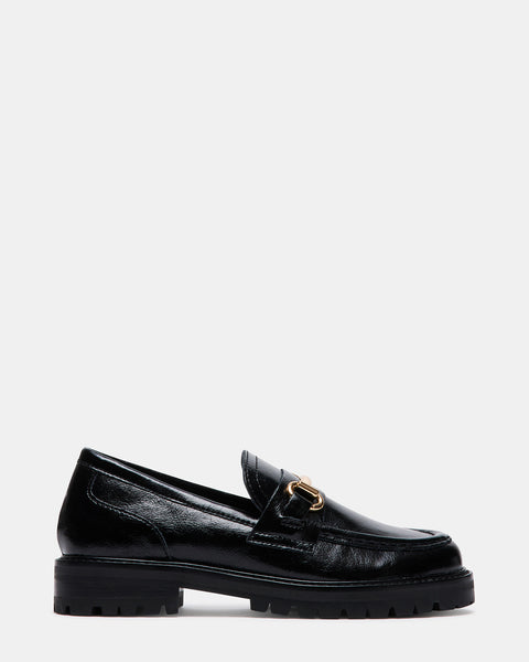 MISTOR Black Leather Women's Loafers