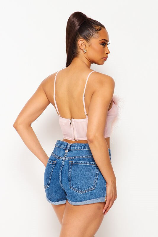 mesh bustier crop top
