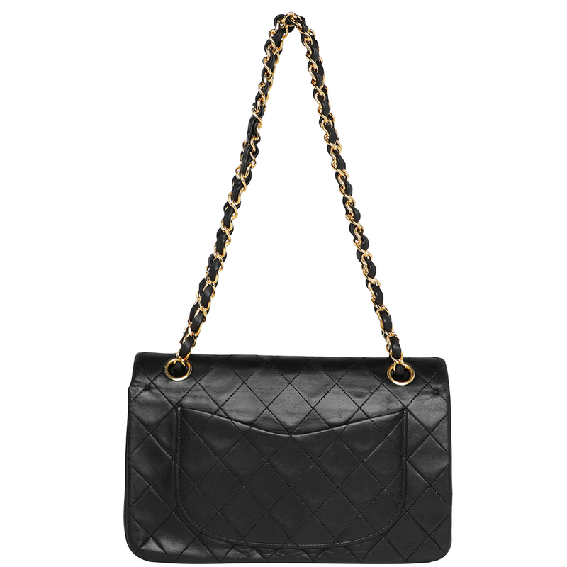 Vintage Chanel Boston Speedy Black Quilted Leather Hand Bag +