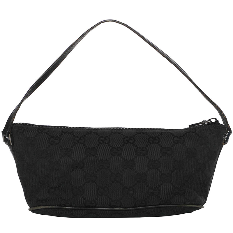 GUCCI Vintage GG Denim Handbag - Black