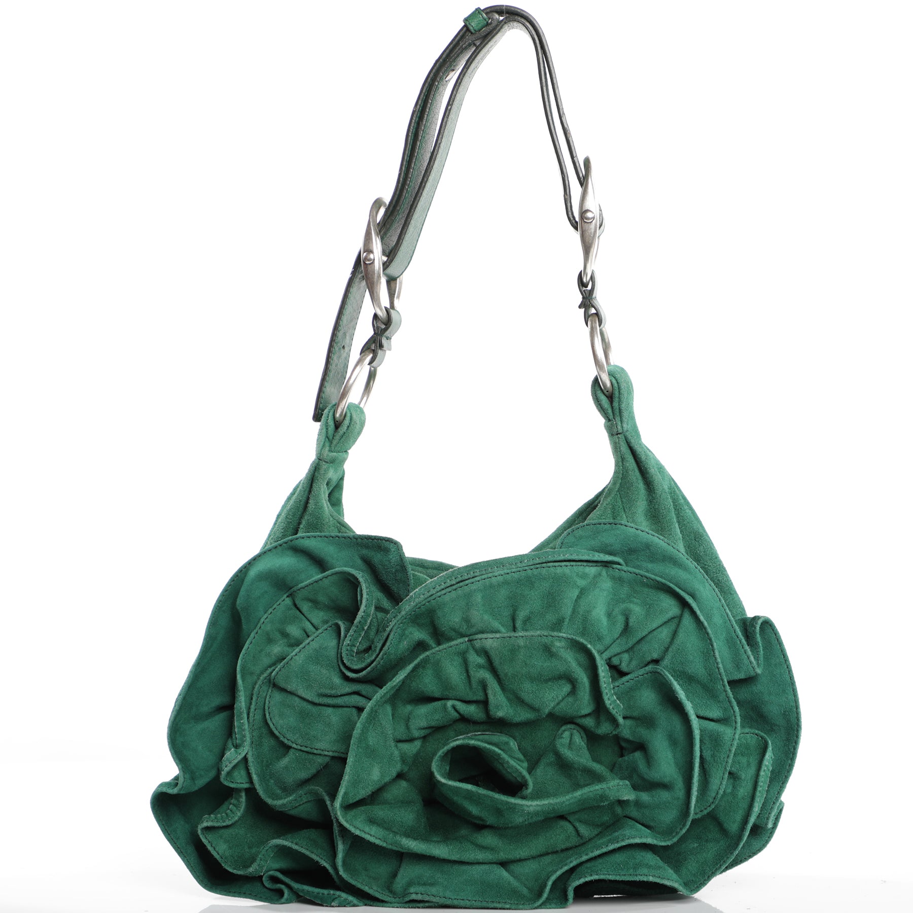 Saint Laurent Emerald Green Designer Bag Vintage 2000s Yves
