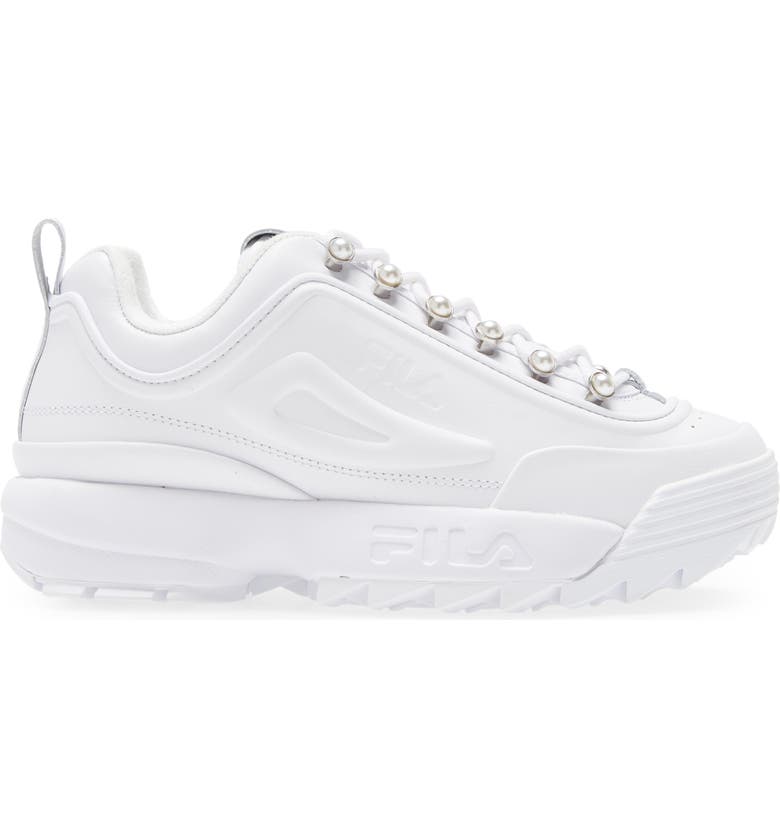 All white fila sneakers best sale