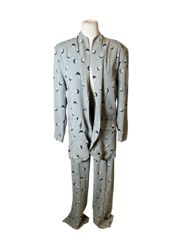 Vintage 80s/90s Samantha Collection Grey moon print Blazer & Pants Set