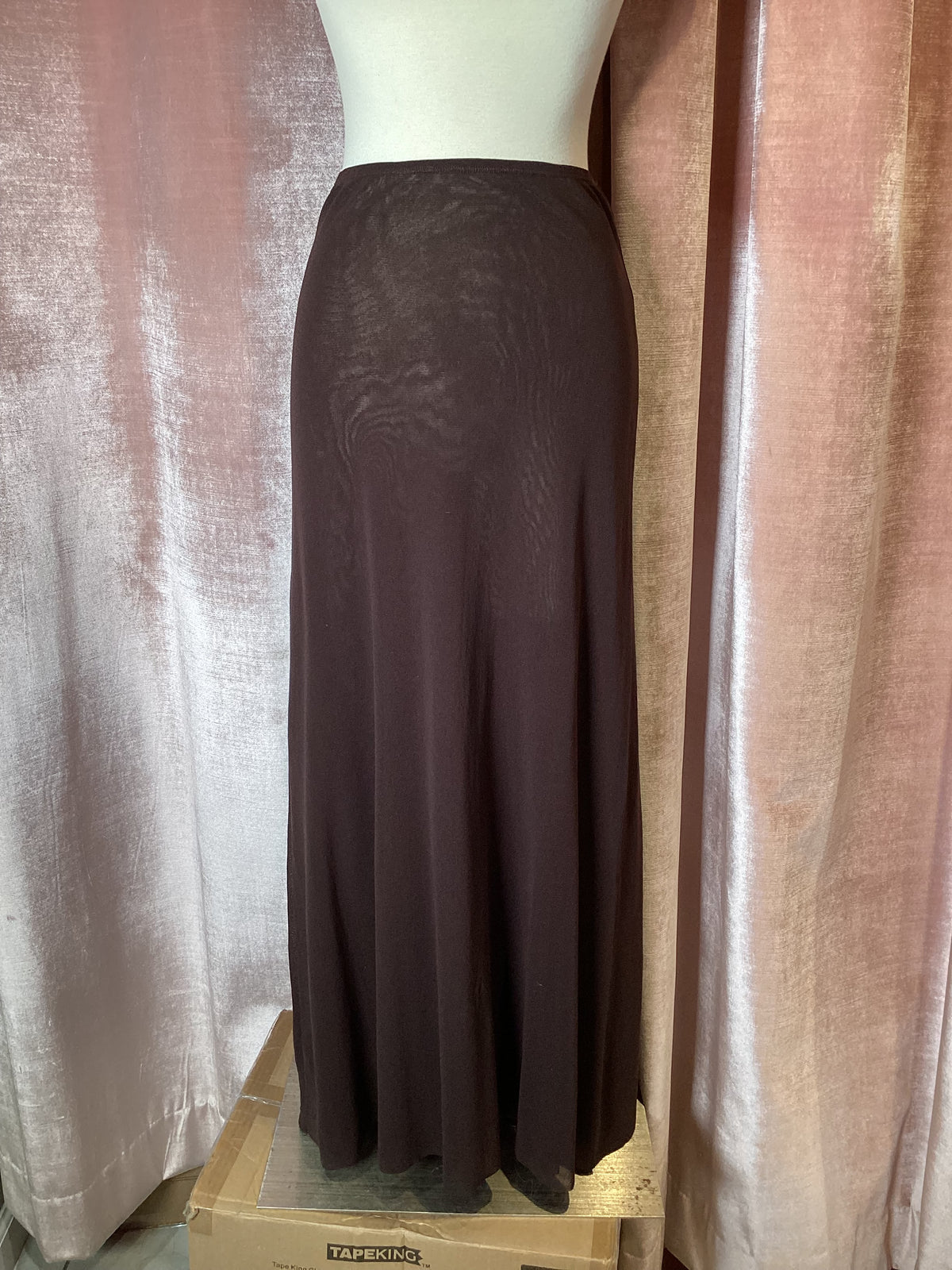 Vintage 90s y2k Jean Paul Gaultier maille mesh brown maxi skirt