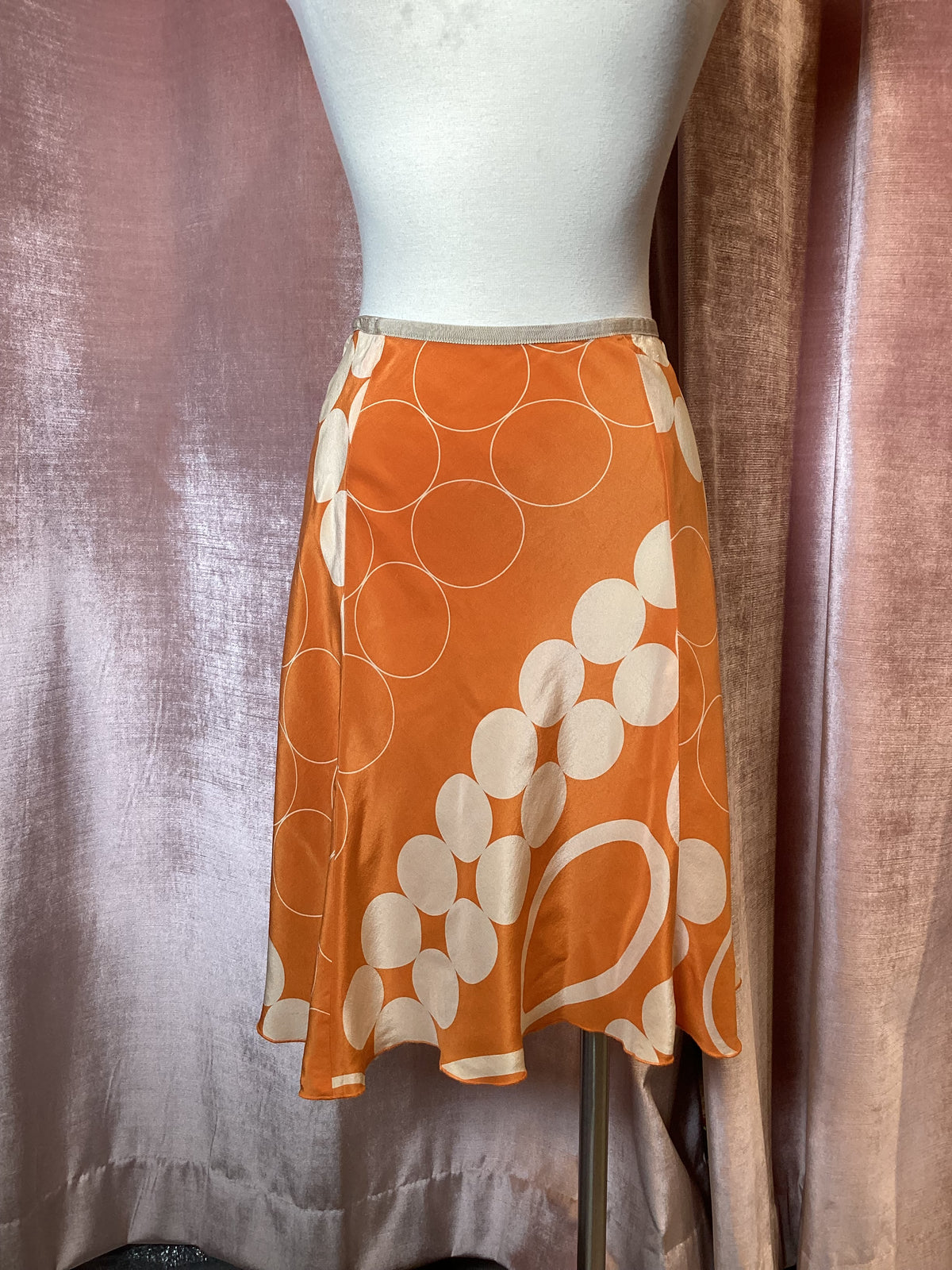 Y2K Bebe Silk circle a line skirt