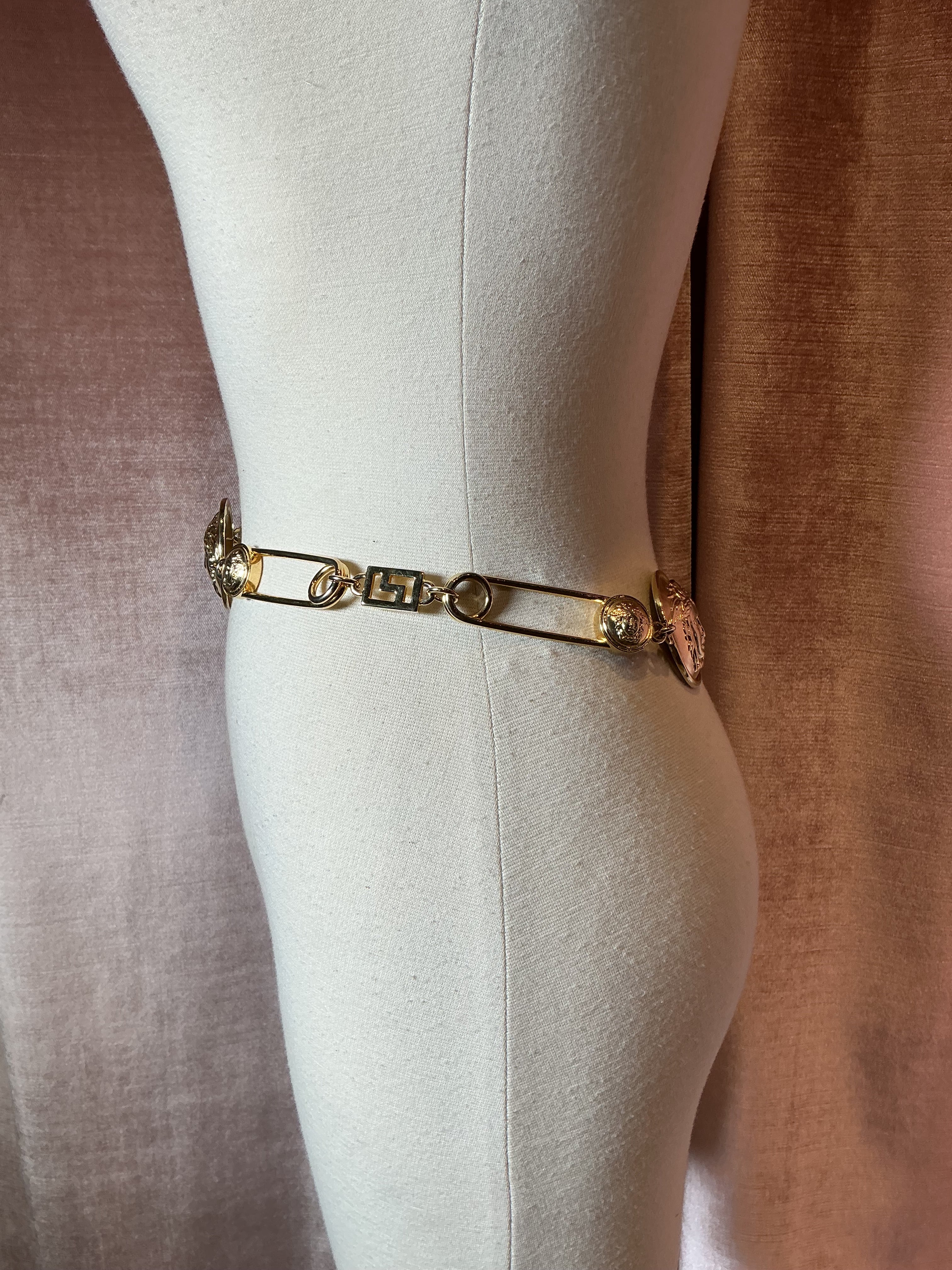Vintage 1990s Versace gold plated Medusa medallion safety pin