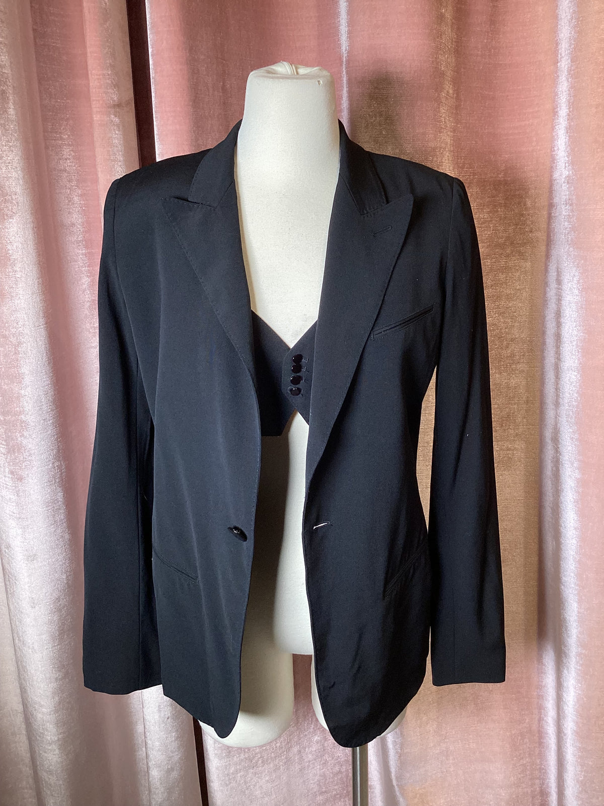 Vintage 90s Y2K Jean Paul Gaultier femme black blazer with vest