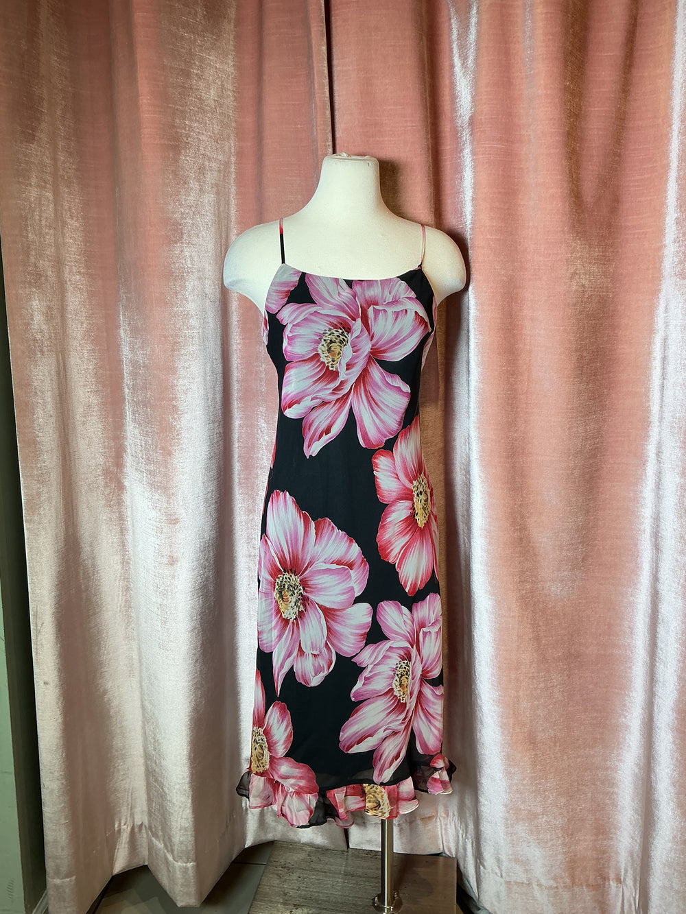 Vintage Y2K California concepts tropical floral poly chiffon bias cut   Mint Market