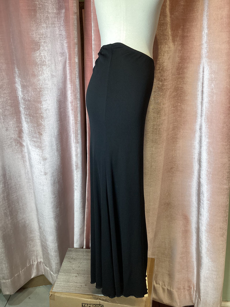 Vintage 90s y2k Jean Paul Gaultier jersey black maxi skirt