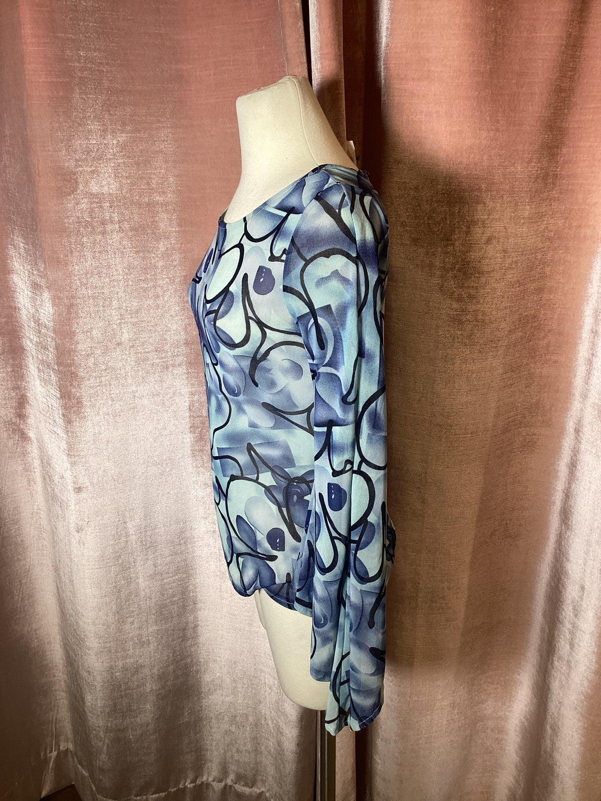 Vintage Y2K pop art floral bell sleeve top - S