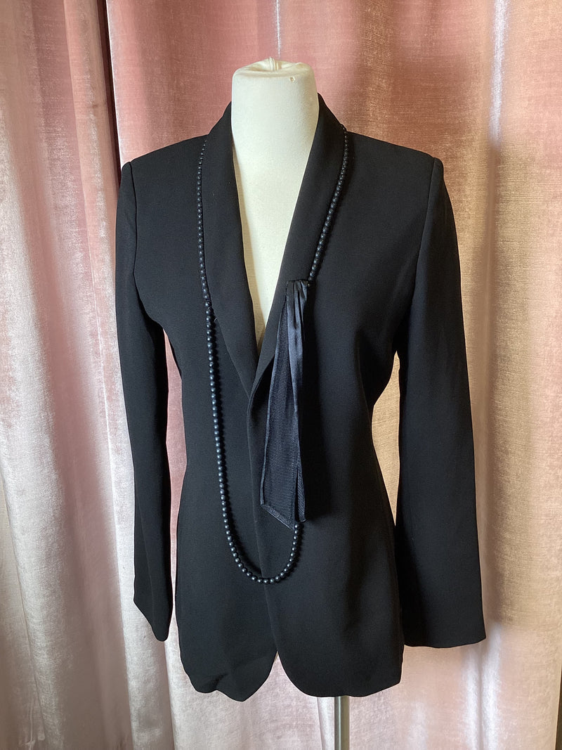 Vintage 90s Y2K Jean Paul Gaultier femme blazer with Pearl trim shawl collar