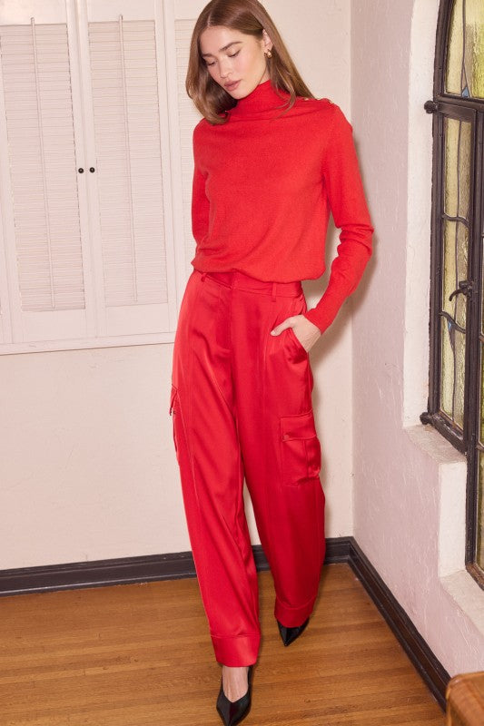 Kate Knit Gold Crest Buttons Sweater Top - Rouge