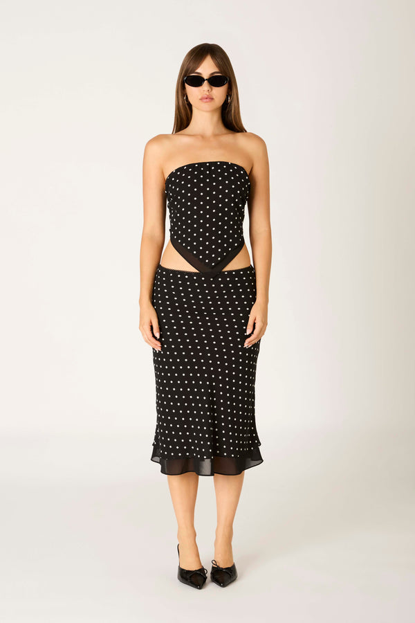 Lolita Polka Dot Midi Skirt