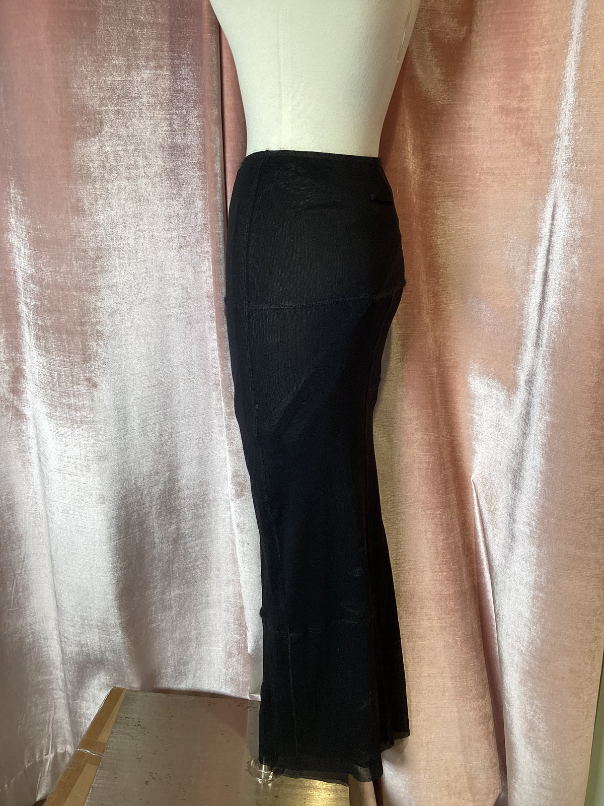Vintage 90s Jean Paul Gaultier classique mesh patchwork maxi skirt