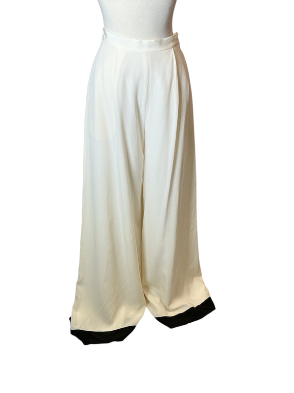 Vintage Ralph Lauren White Wide Leg Palazzo Classic & Elegant Trousers pants S
