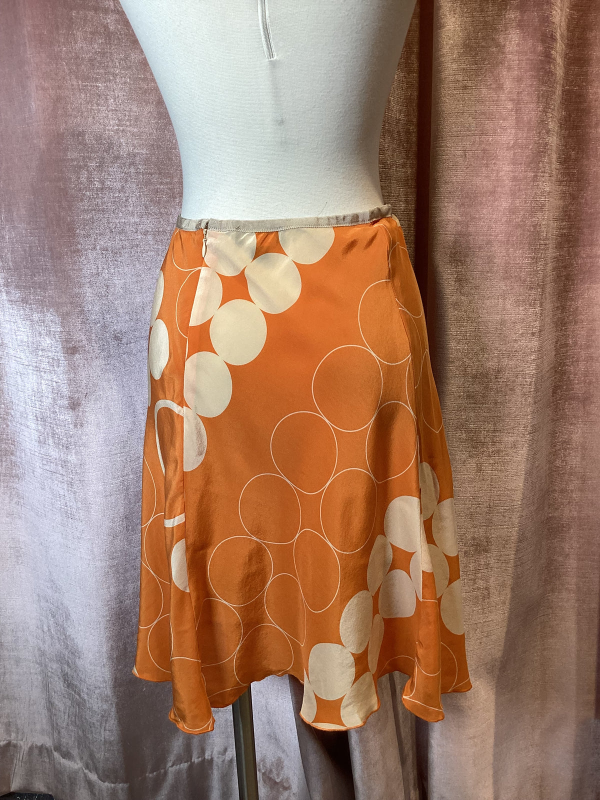Y2K Bebe Silk circle a line skirt