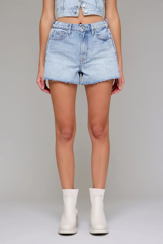 AVA Medium Wash Side Insert 3" Inseam A-Line Shorts