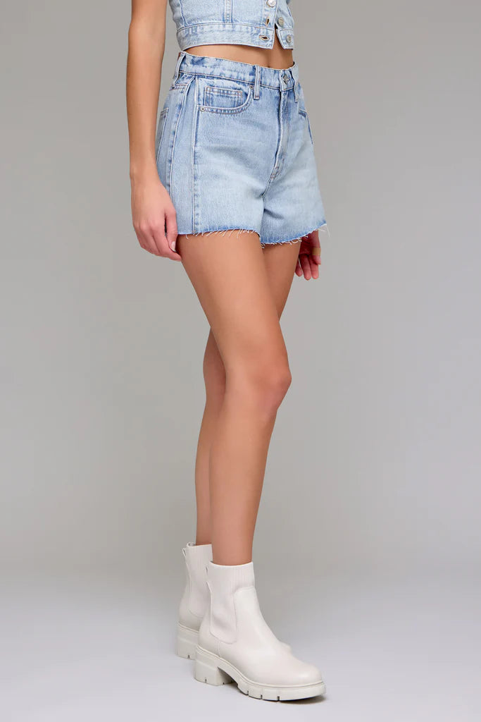 AVA Medium Wash Side Insert 3" Inseam A-Line Shorts