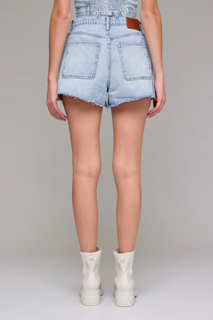 AVA Medium Wash Side Insert 3" Inseam A-Line Shorts
