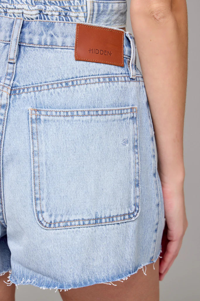 AVA Medium Wash Side Insert 3" Inseam A-Line Shorts
