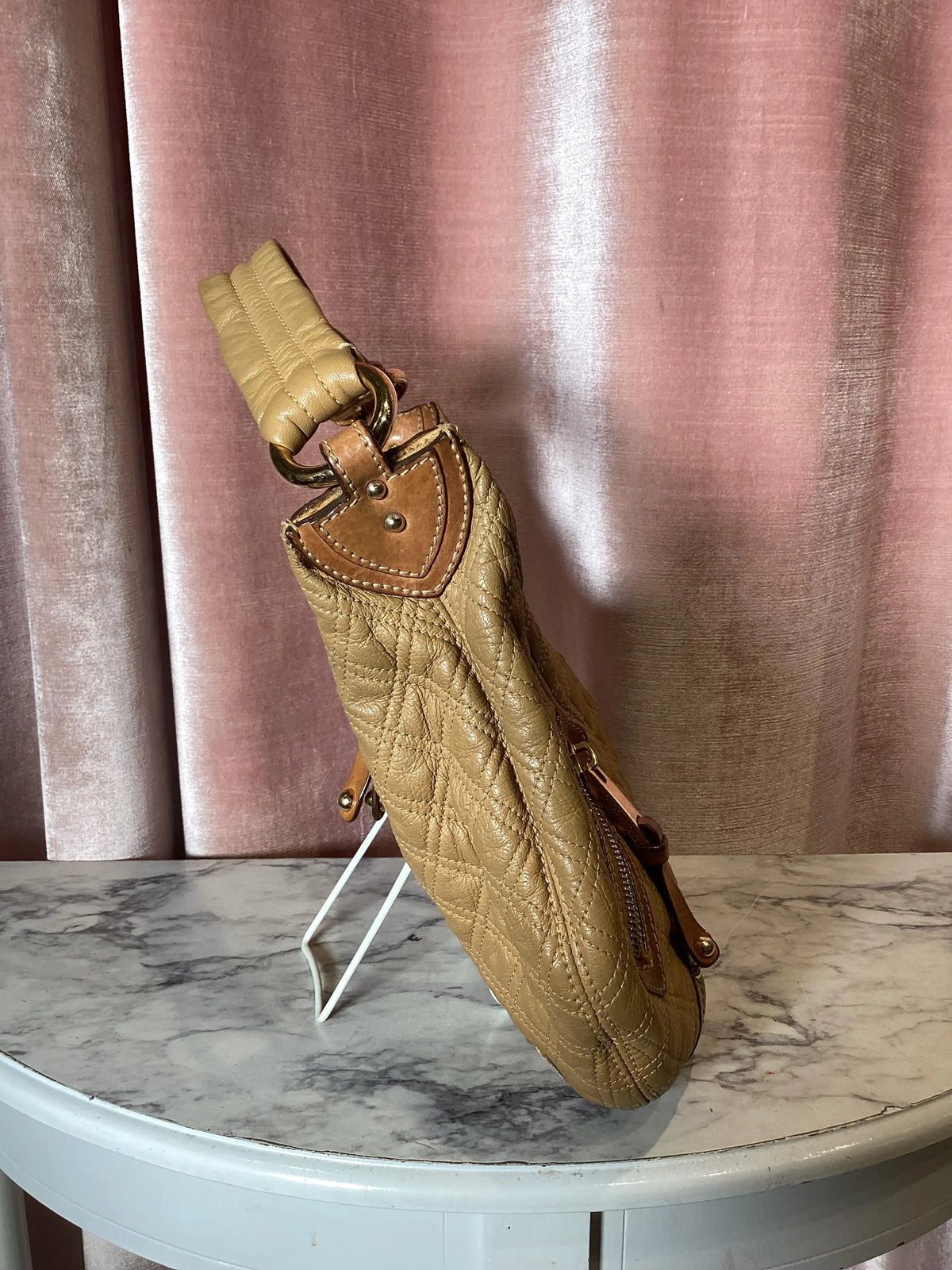 Vintage Y2K Marc Jacobs Leather Quilted Banana Hobo Bag