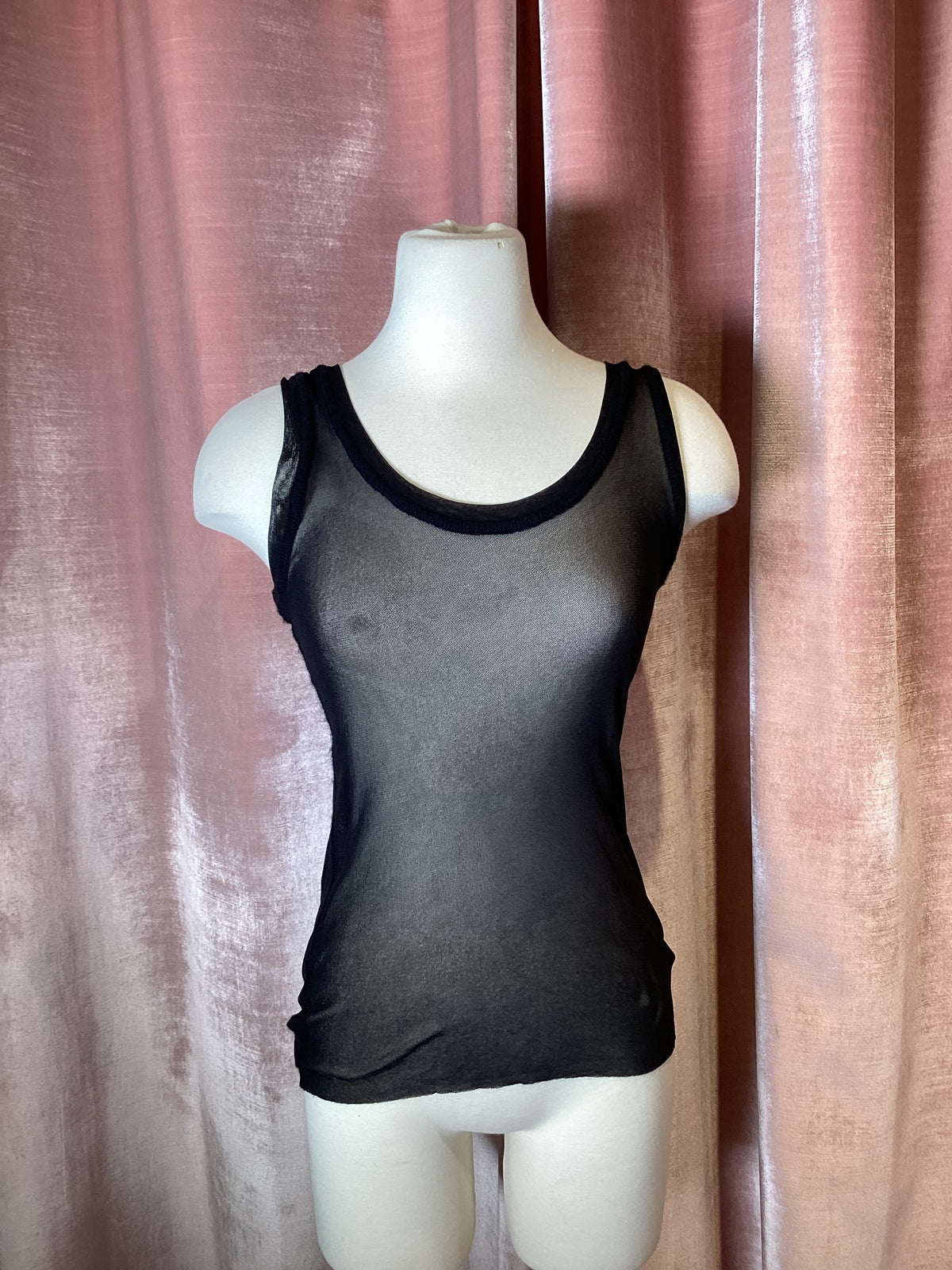 Vintage 90s y2k Jean Paul Gaultier maille sheer mesh tank top Medium