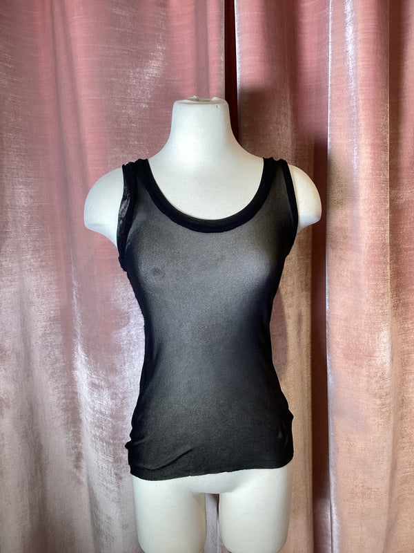 Vintage 90s y2k Jean Paul Gaultier maille sheer mesh tank top Medium