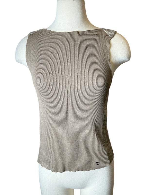 Vintage Y2K Chanel knit linen Tank top