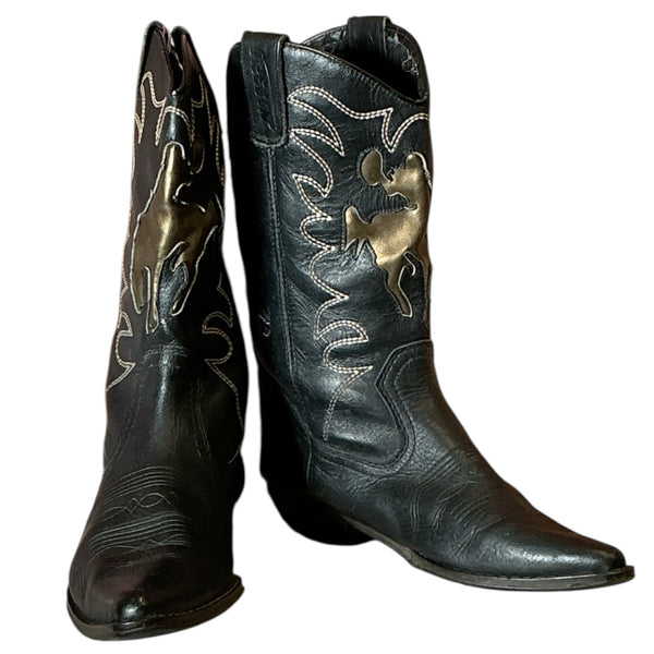 Vintage 1980s western rides cowgirl cowboy boot flat ankle low boots size 40
