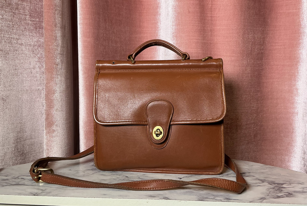 Vintage 1990s Coach classic crossbody top handle leather brown bag
