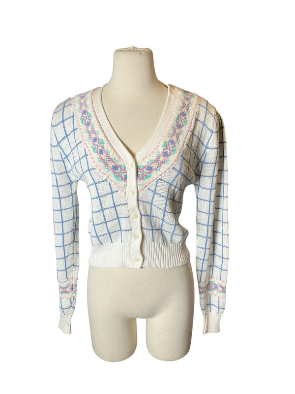 Vintage 90s Ralph Lauren varsity knit sweater button down v neck cardigan S