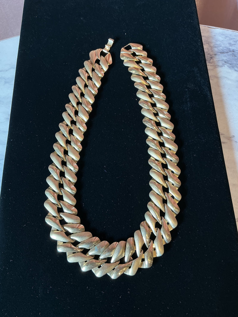 Vintage 1980s thick chain link collar necklace