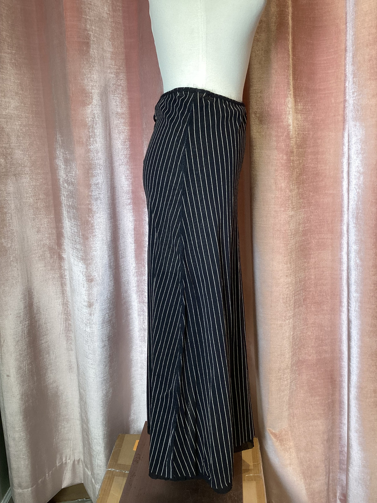 Vintage 90s y2k Jean Paul Gaultier maille pinstripe maxi skirt