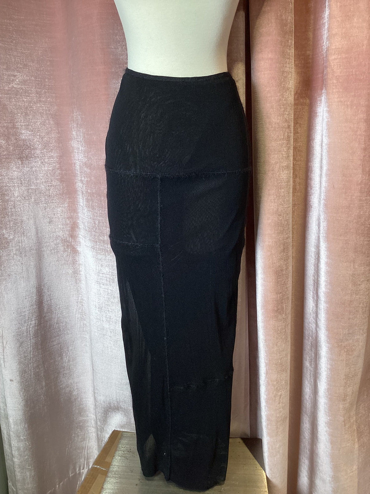 Vintage 90s Jean Paul Gaultier classique mesh patchwork maxi skirt