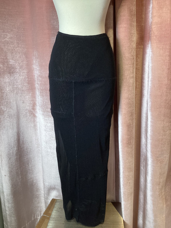 Vintage 90s Jean Paul Gaultier classique mesh patchwork maxi skirt