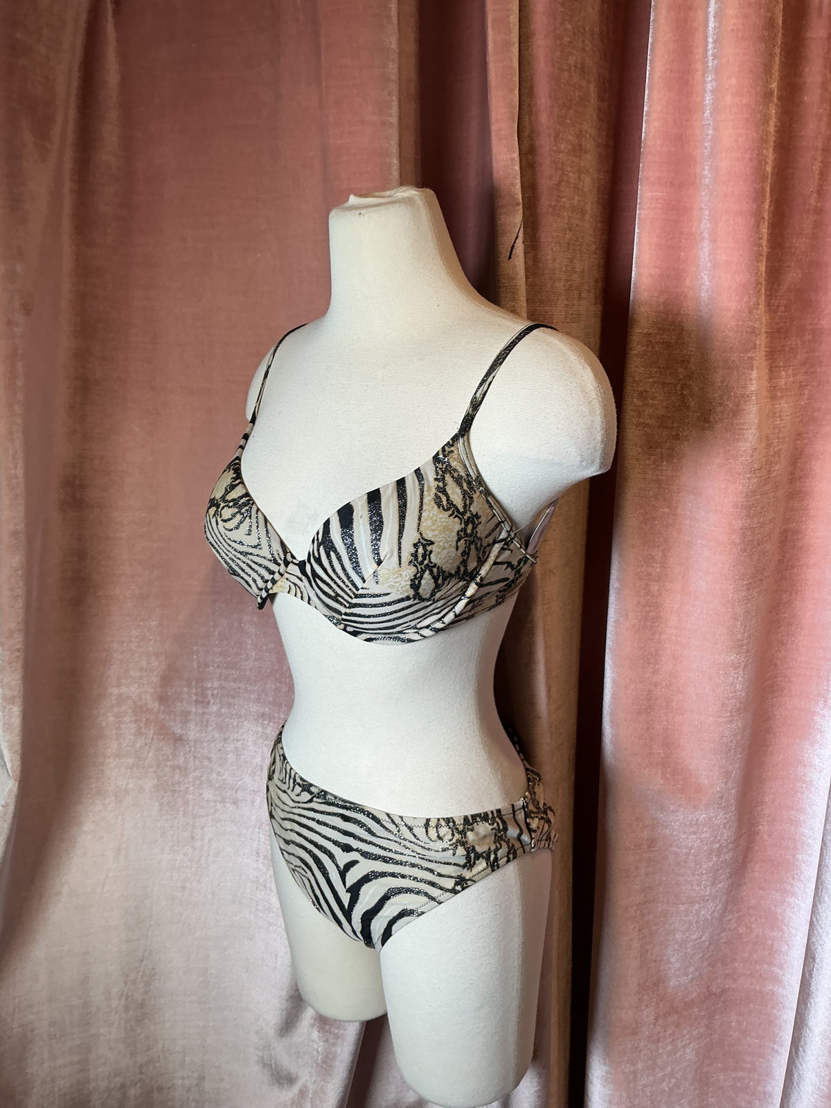 Vintage 90s Gottex Zebra Bikini Large