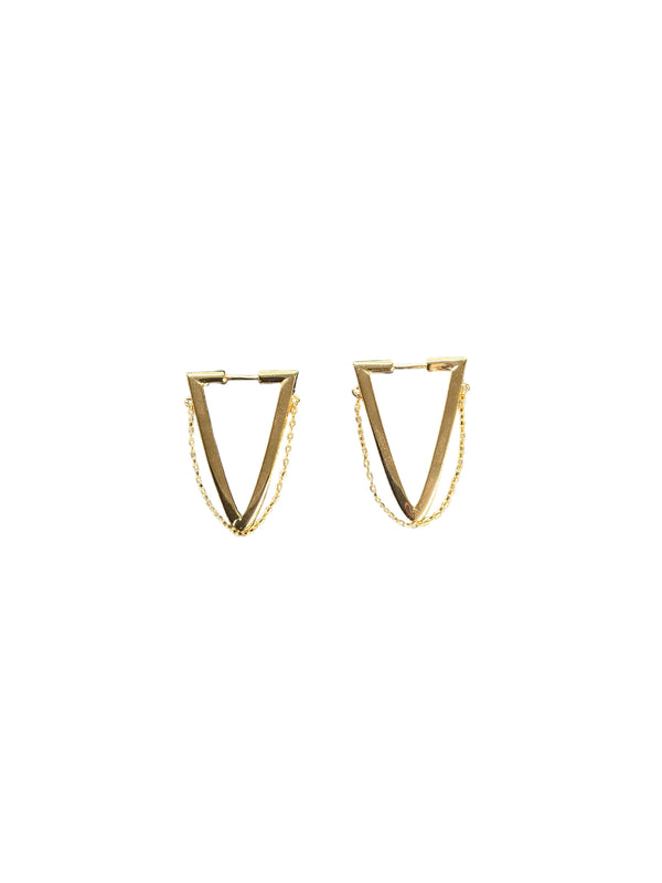 Gold Filled Chain Triangle Earrings