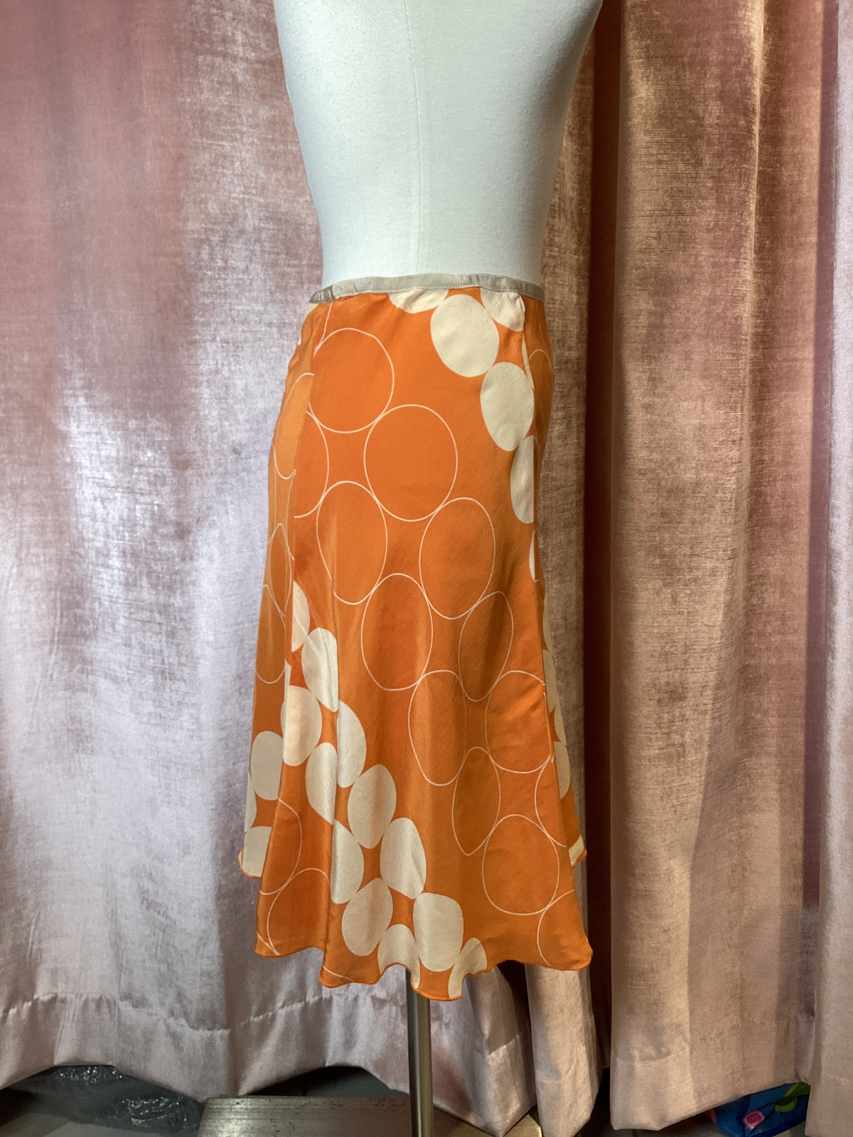Y2K Bebe Silk circle a line skirt