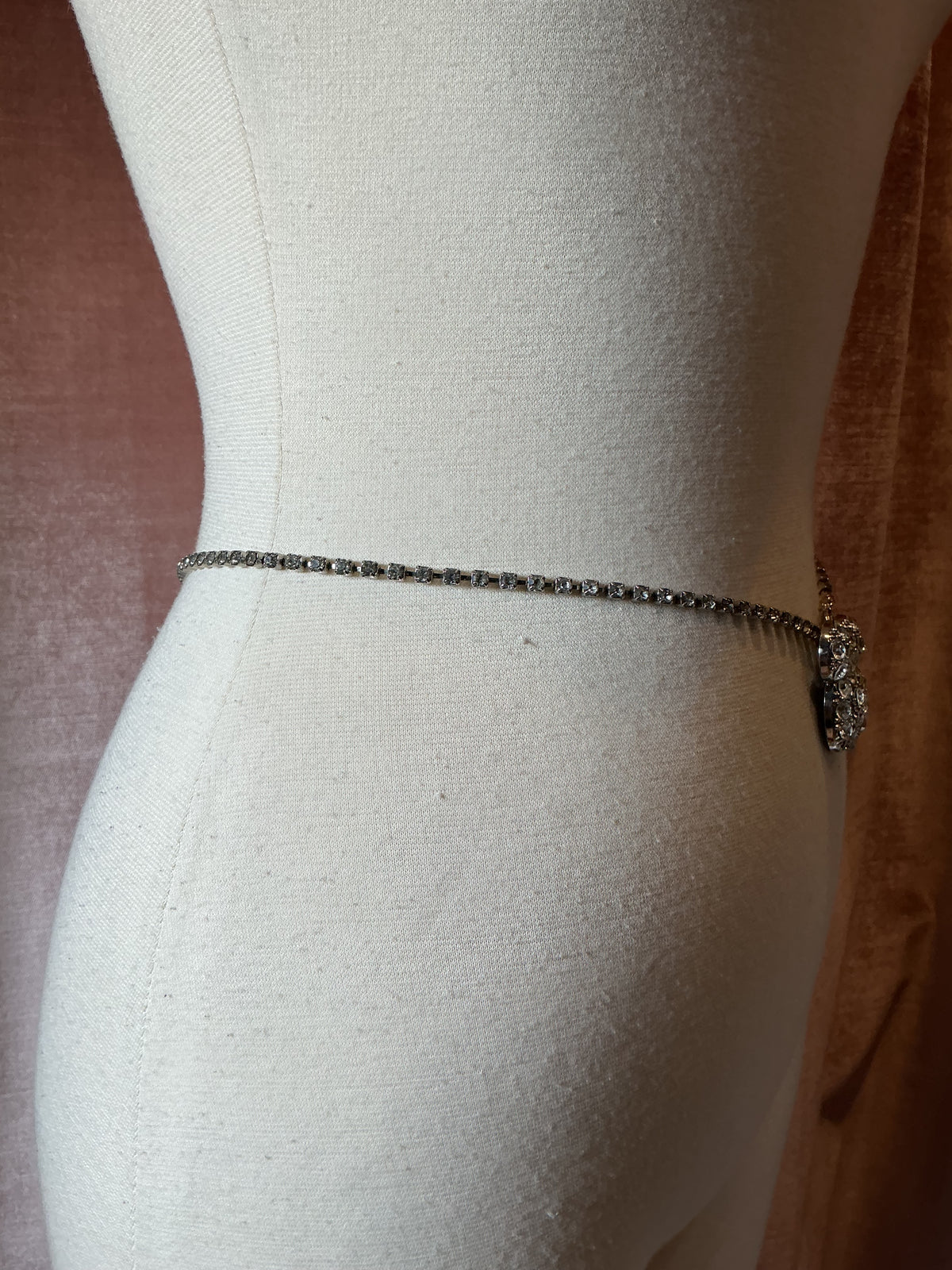 Vintage y2k Upcycled Mickey Mouse Rhinestone Pendant Chain belt