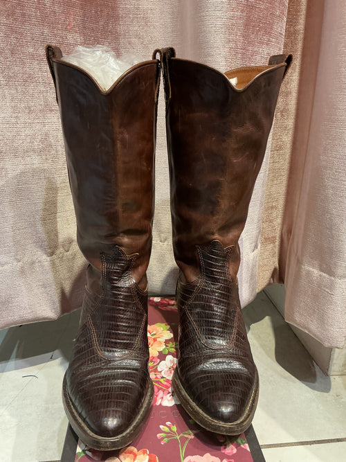 Vtg 1980s Calvin Klein Brown Leather Ankle Boots Women's Size 5.5 6