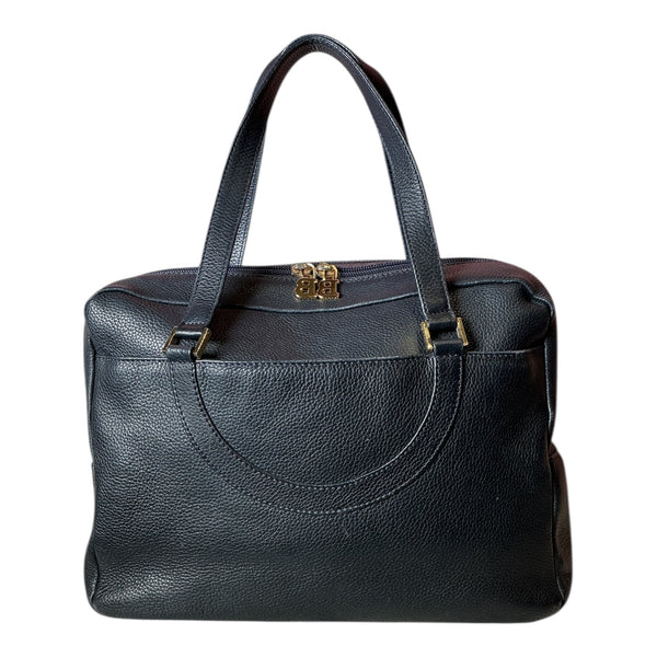 Vintage 1990s Bally Pebbled Leather Shoulder Tote Bag