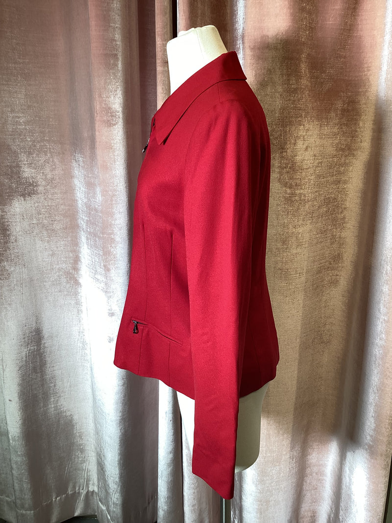 Vintage y2k red bebe zip up collared jacket