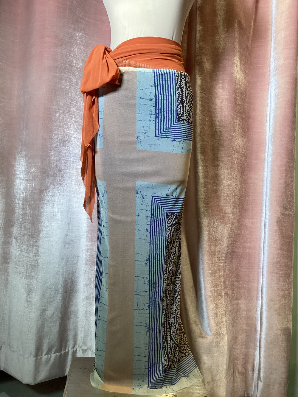 Jupe Wrap Vintage Jean Paul Gaultier Années 90 - Taille 38 - Soie Et Laine Pour Occasion Formelle