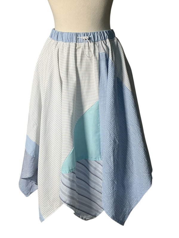 Carter Upcycled Men's Shirting Hankerchief Midi Skirt - Multi