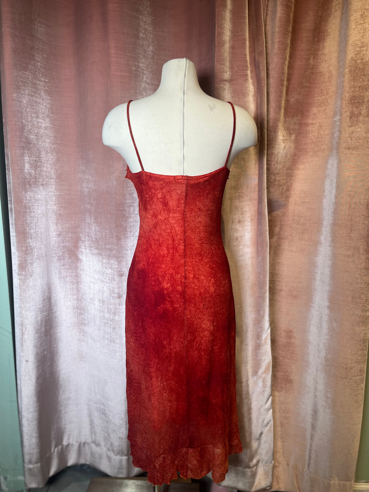 Vintage Y2K La Belle ruffle hankercheif slip dress