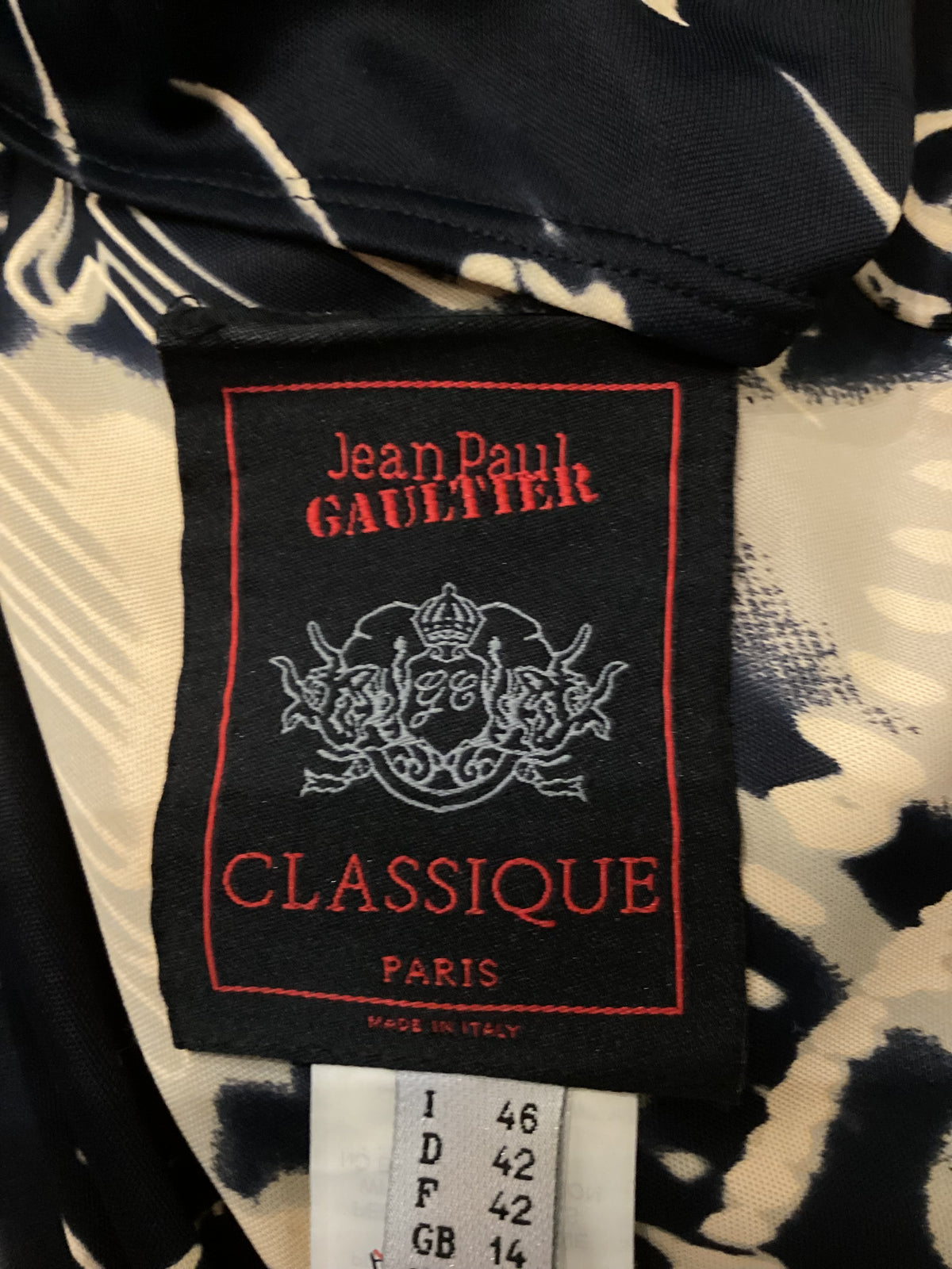 Y2K 1998 Jean Paul Gaultier Classique Paris Gaultier Print Jersey Maxi Skirt