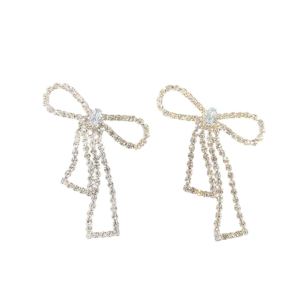 Rhinestone Bow Party Earrings